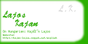 lajos kajan business card